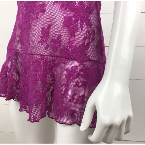 Victoria's Secret Floral Lace Plunge Lingerie Women Extra Small Purple - Picture 5 of 6